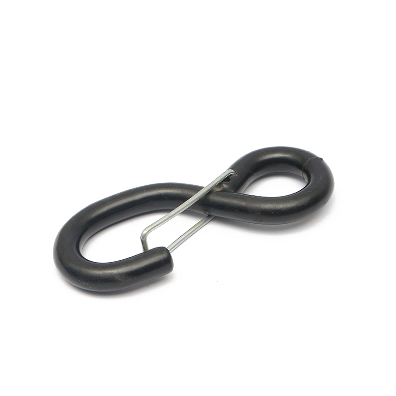 1-orlach 1200kg Black PVC Hook le Hook le bioráin sábháilteachta le haghaidh strap a cheangal síos