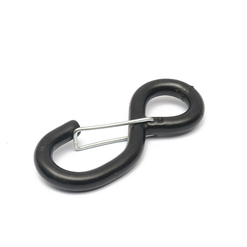 1-orlach 1200kg Black PVC Hook le Hook le bioráin sábháilteachta le haghaidh strap a cheangal síos