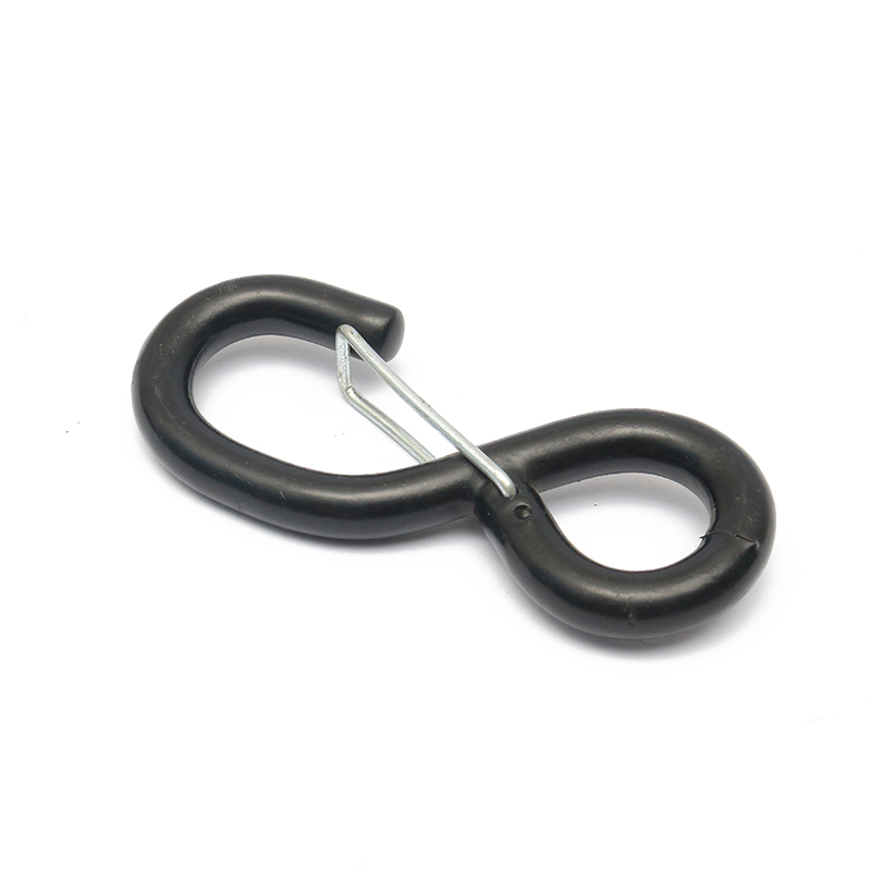 1-orlach 1200kg Black PVC Hook le Hook le bioráin sábháilteachta le haghaidh strap a cheangal síos